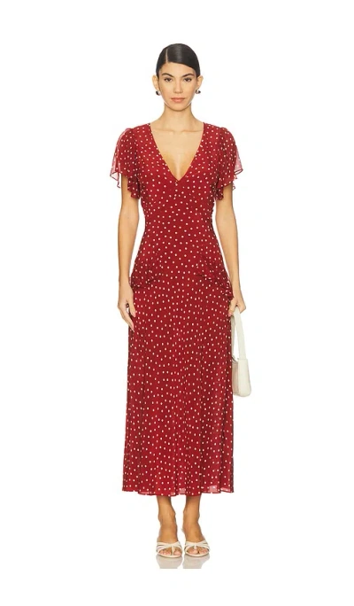 Rixo London Evie Dress In Red