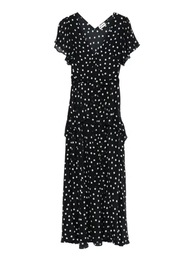 Rixo London Evie Frill Dress In Blue