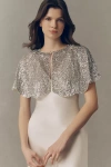 Rixo London Evienne Crop Cape In Silver