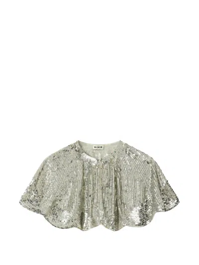 Rixo London Evienne Sequin-embellished Cropped Cape In Multi