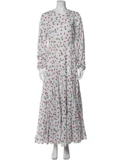 Pre-owned Rixo London Floral Print Long Dress In Multicolor