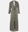 Rixo London Rixo Womens Carnation Olive Franchi V-neck Cotton-poplin Midi Dress In Green