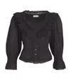 Shop Rixo London Frill-trim Solene Blouse In Black