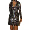 Rixo London Golden Mini Dress In Metallic Feather Jacquard In Black