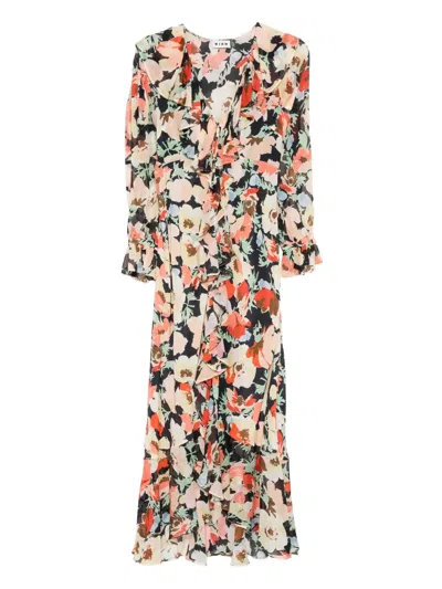 Rixo London Gracye Midikleid Mit Blumendetail In Multi