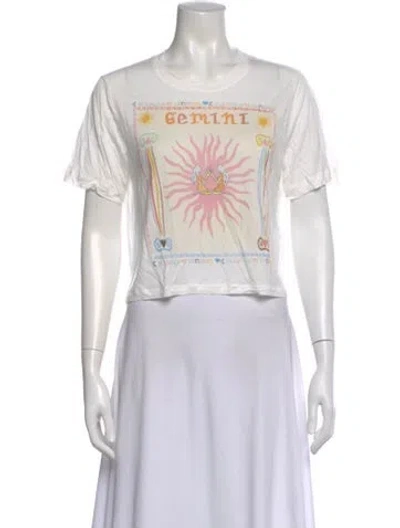 Pre-owned Rixo London Graphic Print Crew Neck T-shirt In Neutral