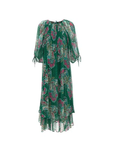 Rixo London Hayden Printed Maxi Dress In Green