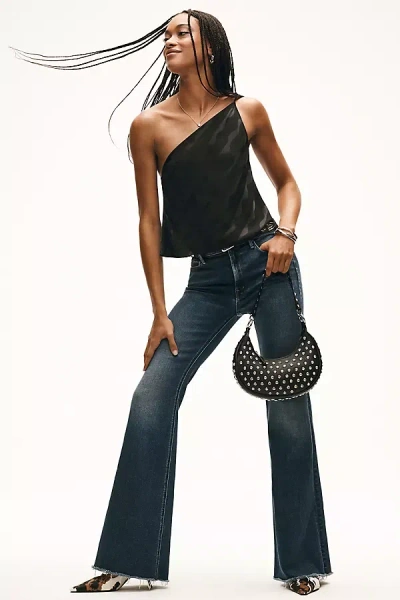 Rixo London Hedley One-shoulder Top In Black