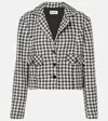 Rixo London Houndstooth Cropped Jacket In Schwarz