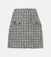 Rixo London Houndstooth Miniskirt In Schwarz