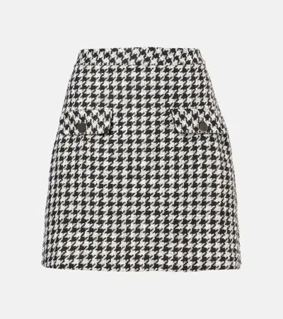 Rixo London Houndstooth Miniskirt In Schwarz