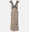 Rixo London Womens Iggy Leopard-print Woven Midi Dress Sun Leo Tan In Multi