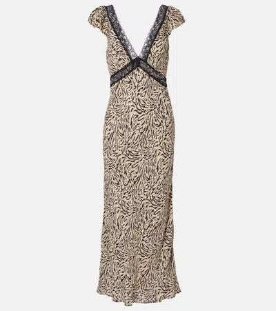 RIXO LONDON IGGY EMBROIDERED MIDI DRESS