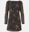 Rixo London Ilse Sequined Minidress In Blue