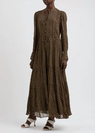 Rixo London Indigo Dress In Shibori Daisy Black In Multi