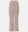 Rixo London Isotta Printed Wide-leg Pants In Brown