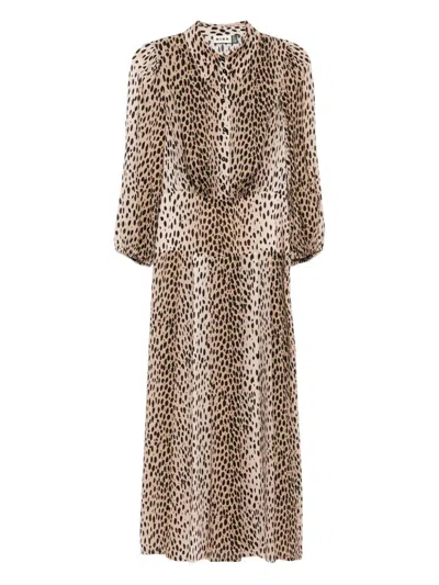Rixo London "izzy" Dress Antelope Spot Black In Animal Print