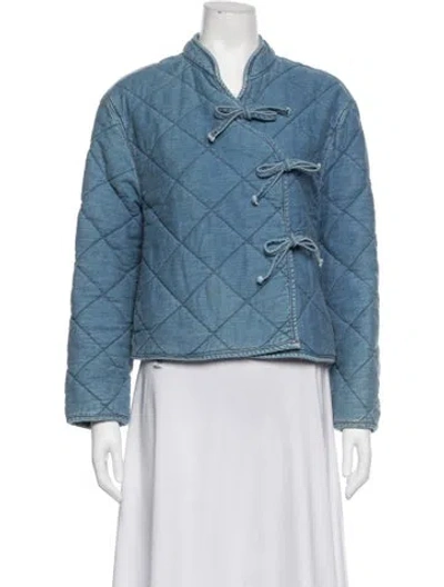 Pre-owned Rixo London Jacket In Blue