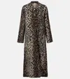 Rixo London Jacoba Jacquard Coat In Animal Print