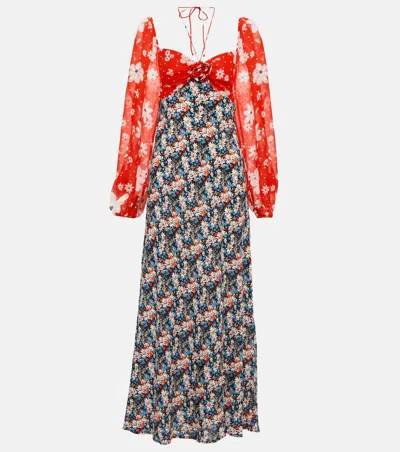 RIXO LONDON JEANIE MIDI DRESS IN DAISY PARADE MIX