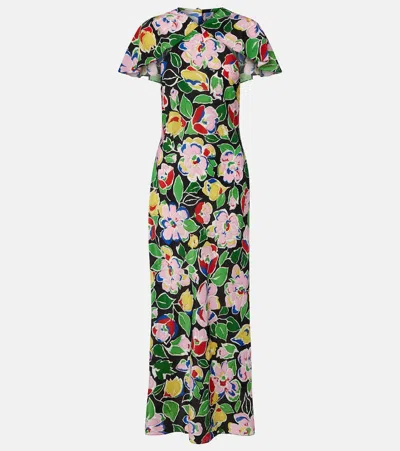 Rixo London Jeannie Floral Silk Maxi Dress In Multi