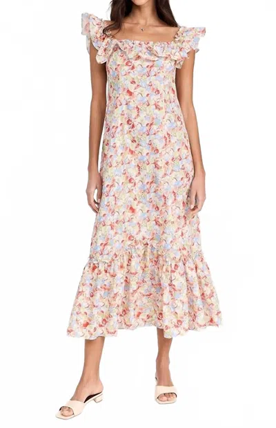 Rixo London June Midi Dress In Sherbet In Multi