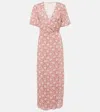 Rixo London Katrina Floral Midi Dress In Pink