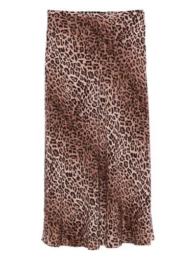 Rixo London Kelly Midirock Mit Leoparden-print In Brown