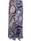 Rixo London Abstract-pattern Print Skirt In Marble Ocean