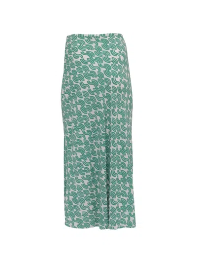 Pre-owned Rixo London Kelly Printed Midi Skirt In White