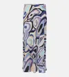 Rixo London Womens Ridley Long-sleeve Crepe Mini Dress Marble Ocean In Multicoloured