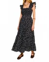 Rixo London Kendall Midi Dress In Bohemia Spot Deep Navy In Black