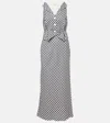 Rixo London Kimmy Checked Maxi Dress In Blue
