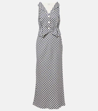 Rixo London Kimmy Checked Maxi Dress In Blue