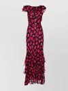 Rixo London Knee Length Vintage Rose Dress With Floral Print