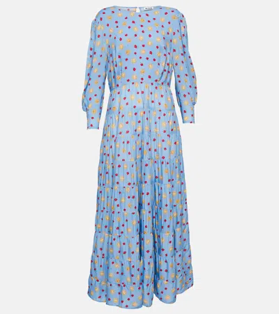 Rixo London Kristen Printed Tiered Maxi Dress In Sun Petal Serenity