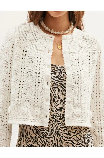 Rixo London Kyra Cardigan In Cream