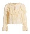 Rixo London Lace Faryn Blouse In White