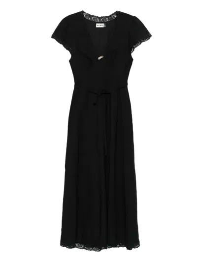 Rixo London Midikleid Mit Spitzenbesatz In Black
