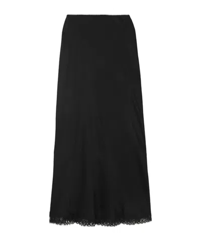 Rixo London Lace-trimmed Midi Skirt In Blue