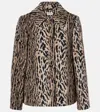 Rixo London Leila Leopard-print Jacket In Brown
