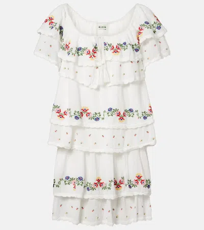 Rixo London Leilani Embroidered Cotton Minidress In White