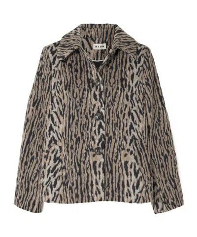 Rixo London Leopard Print Jacket In Brown