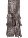 Rixo London Leopard-print Skirt In Neutrals