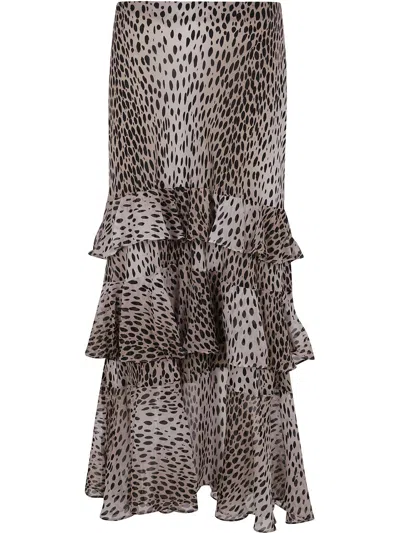 Rixo London Leopard-print Skirt In Neutrals