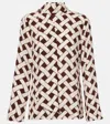 Rixo London Libra Printed Tie-neck Blouse In Brown