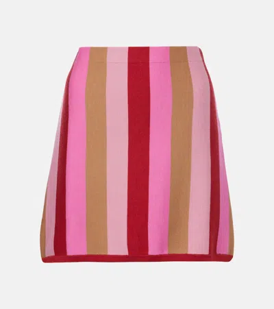 Rixo London Liesel Wool-blend Miniskirt In Pink