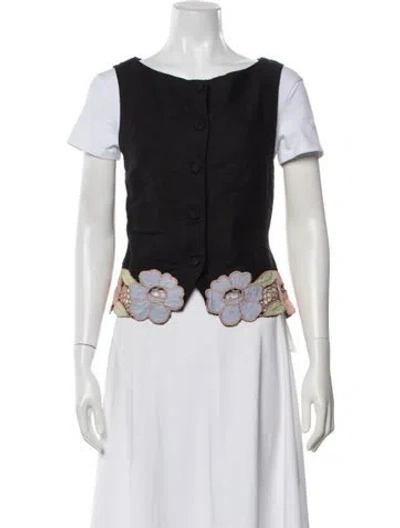 Pre-owned Rixo London Linen Floral Print Jacket In White