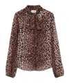 Rixo London Womens Moss Leopard Silk Blouse