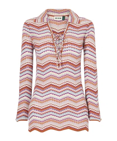 Rixo London Brody Crochet-knit Cotton Top In Red